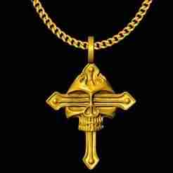 Cross skull pendant charm