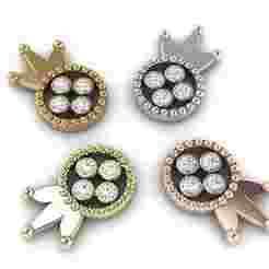 Crown earring or necklace pendant