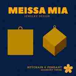 Cube to Go! – 3D Print File for a Geometric Keychain - Platonic Solid Cube - Cube Keychain - Earth Pendant