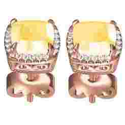 Cushion Stone Diamond Halo Micro Prong Set Stud Earring