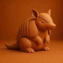 Cute Armadillo Figurine 3D Print Model | Kawaii Style Armadillo STL