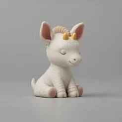 Cute Baby Zebra Figurine STL - Kawaii Sitting Zebra 3D Model