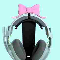 Cute bow with ribbon headphones tech decor