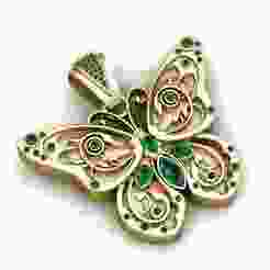 Cute Butterfly Pendant  3D Printable Model