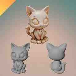 Cute Cat Animal 3D Model STL – Adorable Sitting Kitty Figurine for 3D Printing, Collectibles, and Animal Lovers