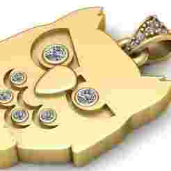 CUTE DIAMOND CAT PENDANT 3D PRINTABLE model