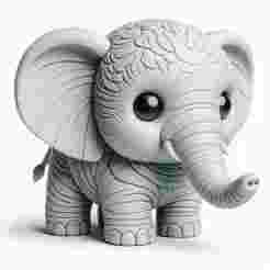 Cute Elephant Showpiece 3D Print – Decorative Animal Figurine