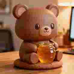 Cute Honey Bear Figurine 3D Print STL File Model