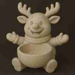 Cute Reindeer Candy Bowl – 3D Printable Christmas Organizer