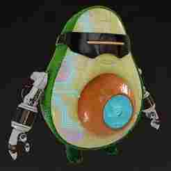 Cyberpunk Avocado – Futuristic 3D Model 🥑🤖