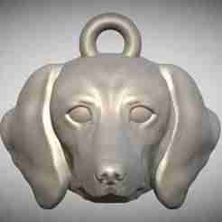 Dachshund dog head key ring for 3D printing