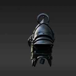 Dark Fantasy Pauldron Keychain - Miniature Battle Armor Keyring with Runic Etchings