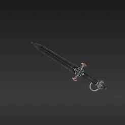 Dark Fantasy Slayer Sword Keychain - Intricately Detailed Gothic Miniature Weapon Charm