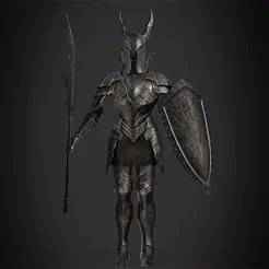 Dark Souls Black Knight Full Armor Halberd and Shield for Cosplay