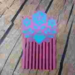 Decorative Floral Heart Hair Comb – 3D Printable