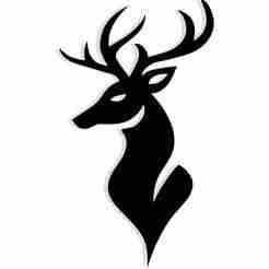 deer with branching antlers 3 - 2D/3D Wall Art STL+SVG For CNC Router, Plasma, Waterjet, Laser & 3D Printer