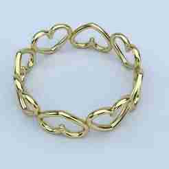 Delicate 5 mm Width Hearts Ring | r31