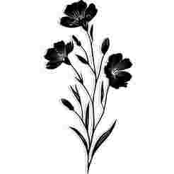 Delicate wildflowers in ink 3 - 2D/3D Wall Art STL+SVG For CNC Router, Plasma, Waterjet, Laser & 3D Printer