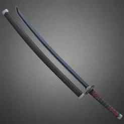 Demon Slayer Tanjiro Kamado Water Breathing Nichirin Katana for Cosplay