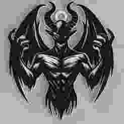 DEMON with Devil wings key chain