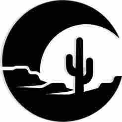 desert landscape with a cactus and a crescent moon above 1 - 2D/3D Wall Art STL+SVG For CNC Router, Plasma, Waterjet, Laser & 3D Printer