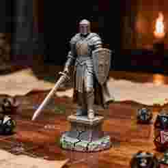 Detailed Medieval Knight Figurine STL | Fantasy RPG 3D Print
