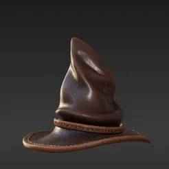 Detailed Vintage Speaking Hat Keychain Model - Aged Leather-Style Wizard's Hat for Fantasy Collectors