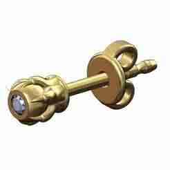 Diamond claw bead vintage stud earring 3D print model