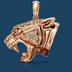 Diamond panther pendant