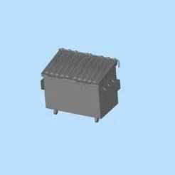 Digital model of a large plastic trash can scene