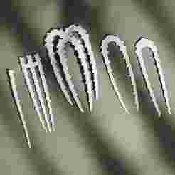 Digital Stl Hair Stick File, 3d Printer Stl Hair Combs, Resin Hair Accessory, Hair Styling Jewelry Bundle, Digital Download