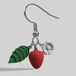 🍓 DIY Strawberry Earring Charm Set - Leaf, Stawberry & Blossom