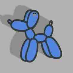 Dog balloon keychain with shape of a dog