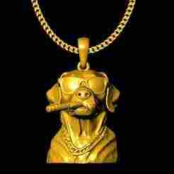 Dog cigar pendant charm