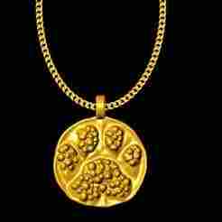 Dog foot print pendant charm