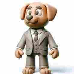 Dog Standing in Suit 3D Print – Decorative Showpiece Statue