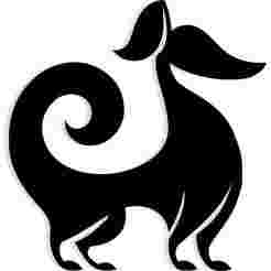 dog with a curled tail forming a spiral 2 - 2D/3D Wall Art STL+SVG For CNC Router, Plasma, Waterjet, Laser & 3D Printer