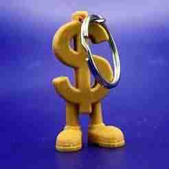 Dollar symbol with legs keychain