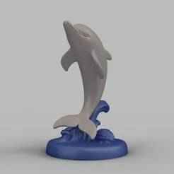 Dolphin Statue on Wave - Ocean Decor - Sea Animal Figurine