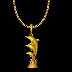 Dolphins pendant charm