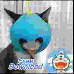 Doraemon cat helmet, Cat anime cosplay mask 'Doraemon' (Free version)