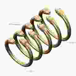 Double bypass diamond eyes minimalist serpent US size 6to10 3D print model