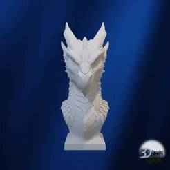 Dragon Bust 3D Model – Decorative Sculpture