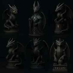 Dragon Chess Set - Epic Fantasy 3D Printable Models