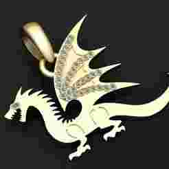 Dragon Pendant 3D  printable Model