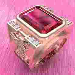 Dragon Ring - Rectangular Stone Mens Ring - Mens Rings - N604