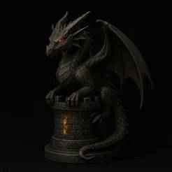 Dragon Rook Chess Piece - Epic Fantasy 3D Model