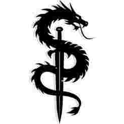dragon wrapped around a sword 3 - 2D/3D Wall Art STL+SVG For CNC Router, Plasma, Waterjet, Laser & 3D Printer