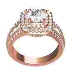 Dual Halo Bridal Ring Set for Women