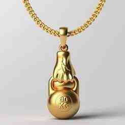 dumble body builder pendant charm